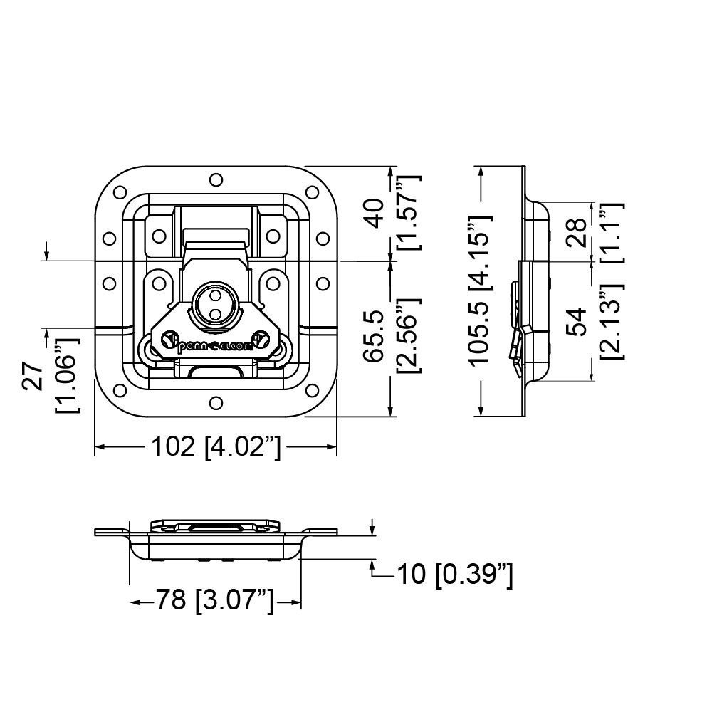 Penn Elcom Butterfly Verschluss 10mm Einbautiefe