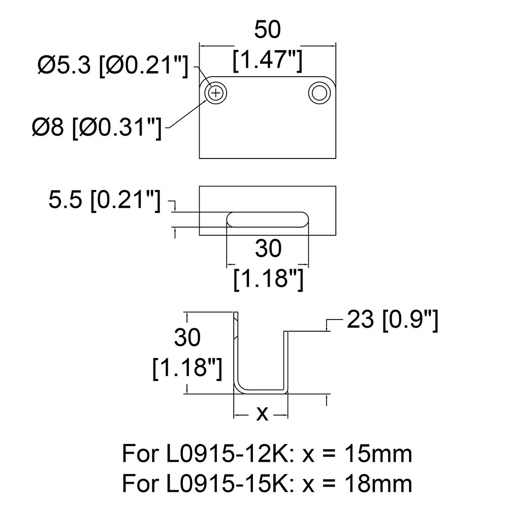 Penn Elcom Schließblech 15mm Wheelboard