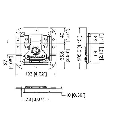 Penn Elcom Butterfly Verschluss 10mm Einbautiefe